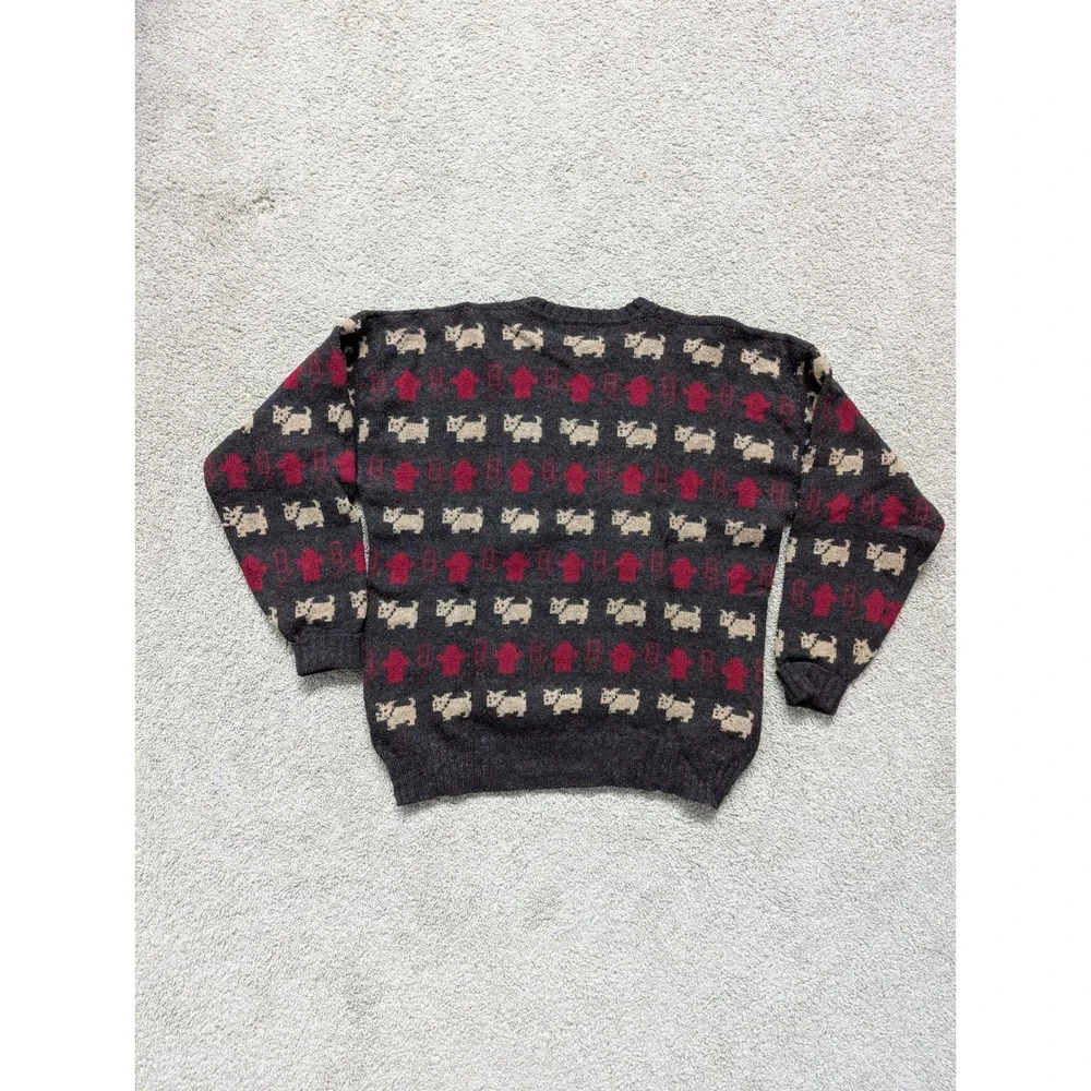 Vintage Marshall Field's Store for Men Made in Scotland Wool Scottie Dog Sweater